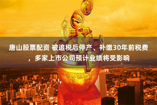 唐山股票配资 被追税后停产、补缴30年前税费，多家上市公司预计业绩将受影响